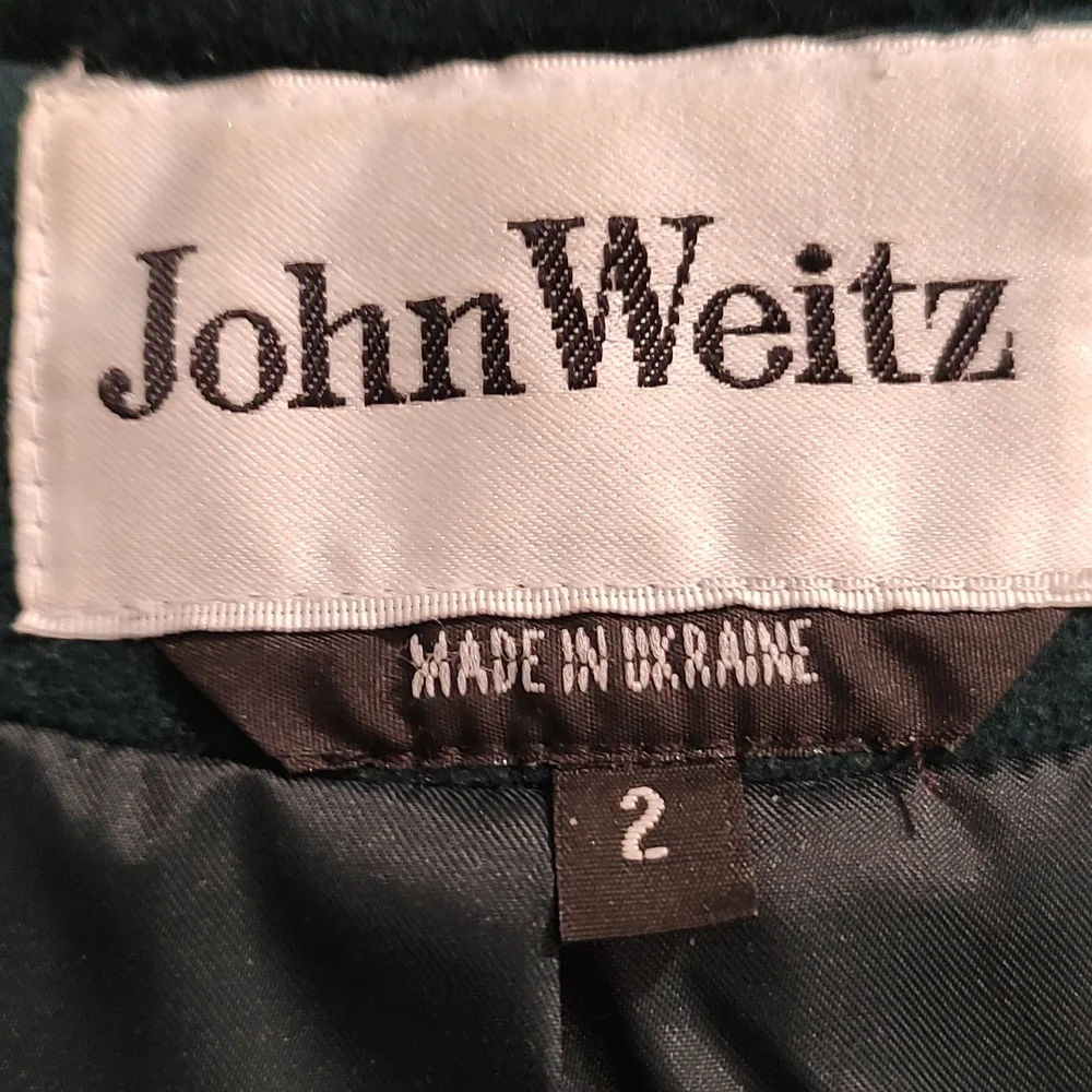 John Weitz Vintage wool coat with Rabbit fur trimmed hood - Picture 5 of 9